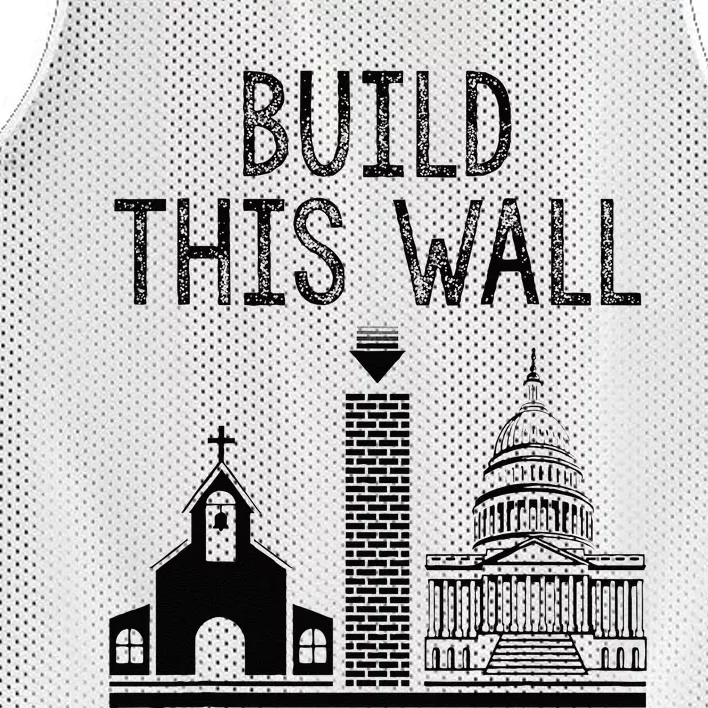 Build This Wall Ironic Separate Church And State Mesh Reversible Basketball Jersey Tank