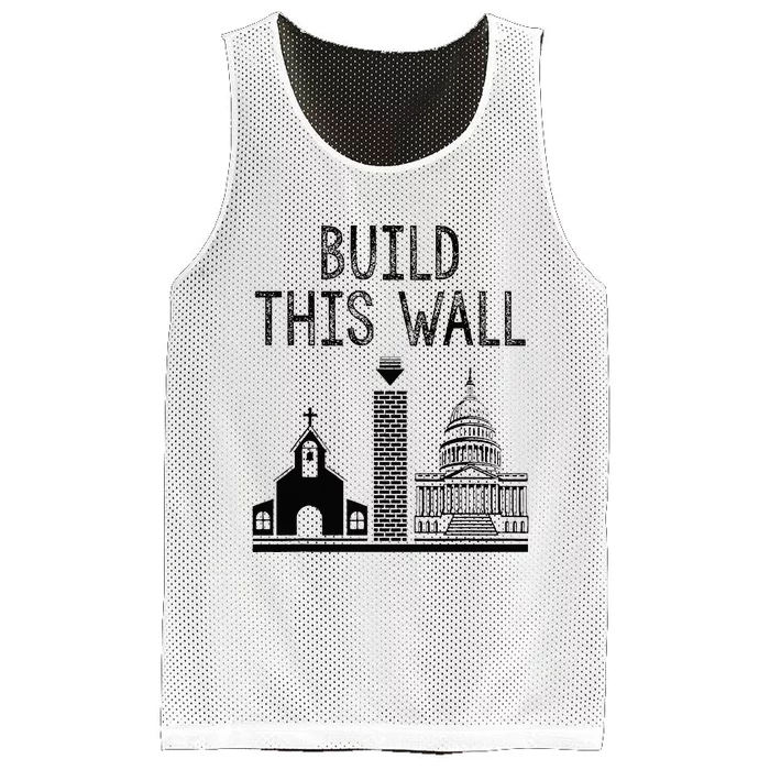 Build This Wall Ironic Separate Church And State Mesh Reversible Basketball Jersey Tank