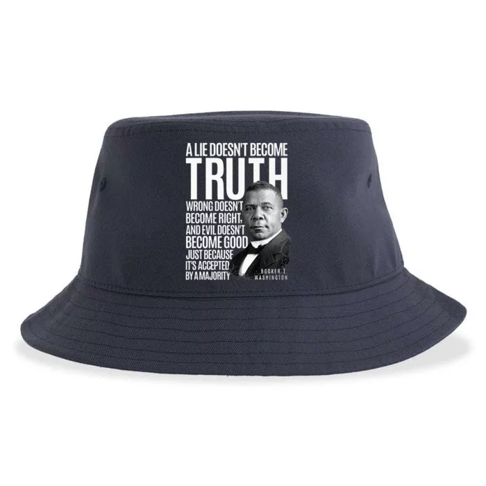 Booker T. Washington Lie Truth Evil Good Black History Month Sustainable Bucket Hat