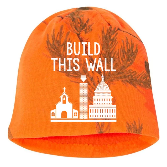 Build This Wall Ironic Separate Church And State Kati - Camo Knit Beanie