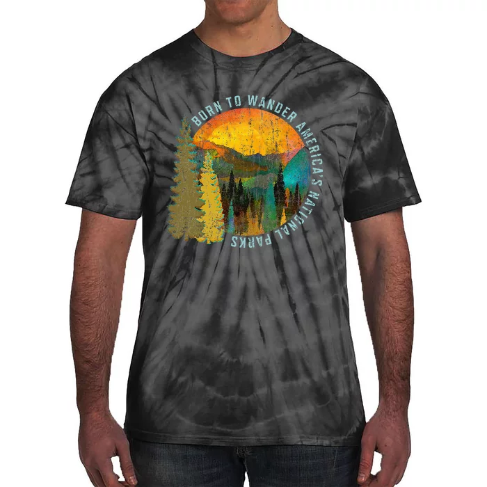 Born To Wander Americas National Parks Vintage Tie-Dye T-Shirt