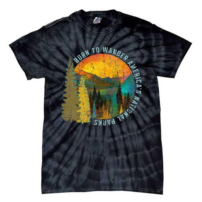 Born To Wander Americas National Parks Vintage Tie-Dye T-Shirt