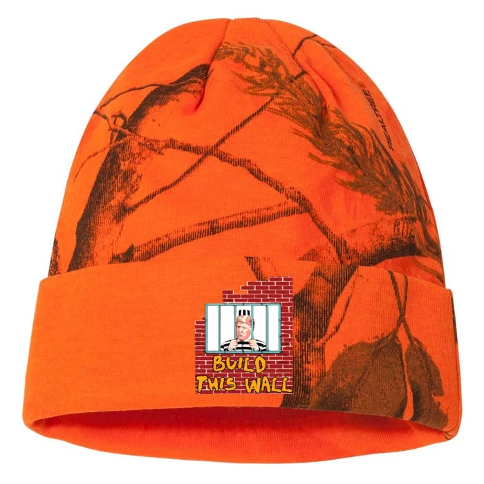 Build This Wall Lock Him Up Anti Trump Impeachment Kati - 12in Camo Beanie