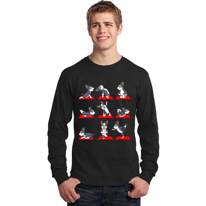 Boston Terrier Yoga Tall Long Sleeve T-Shirt