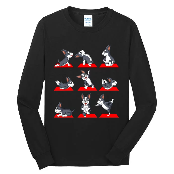 Boston Terrier Yoga Tall Long Sleeve T-Shirt