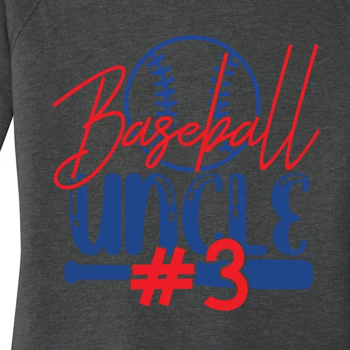 Baseball Uncle #3 For Family Matching Sport Team Women's Perfect Tri Tunic Long Sleeve Shirt