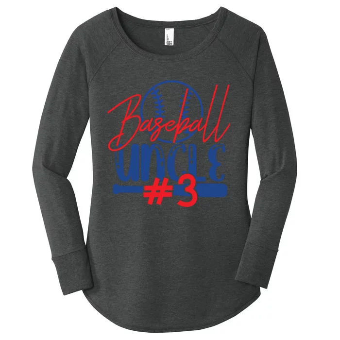 Baseball Uncle #3 For Family Matching Sport Team Women's Perfect Tri Tunic Long Sleeve Shirt