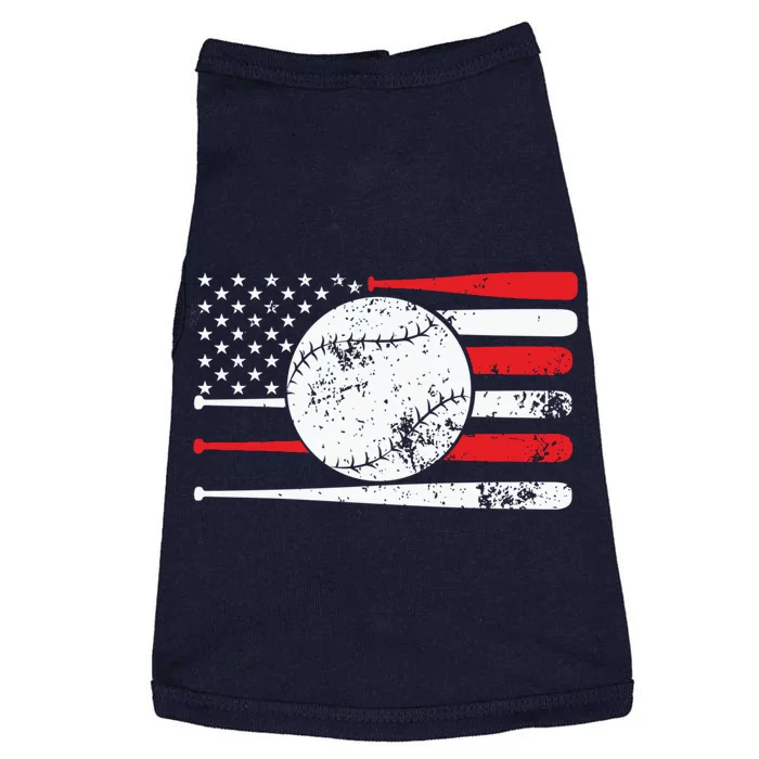 Baseball USA American Flag Vintage Retro Baseball Hoodie Doggie Tank