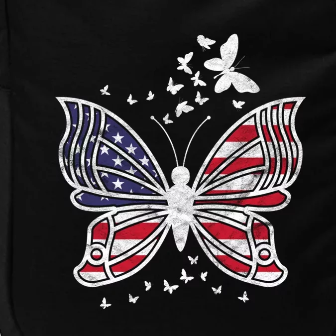 Butterfly Usa American Flag Cute Butterflies Gift Impact Tech Backpack