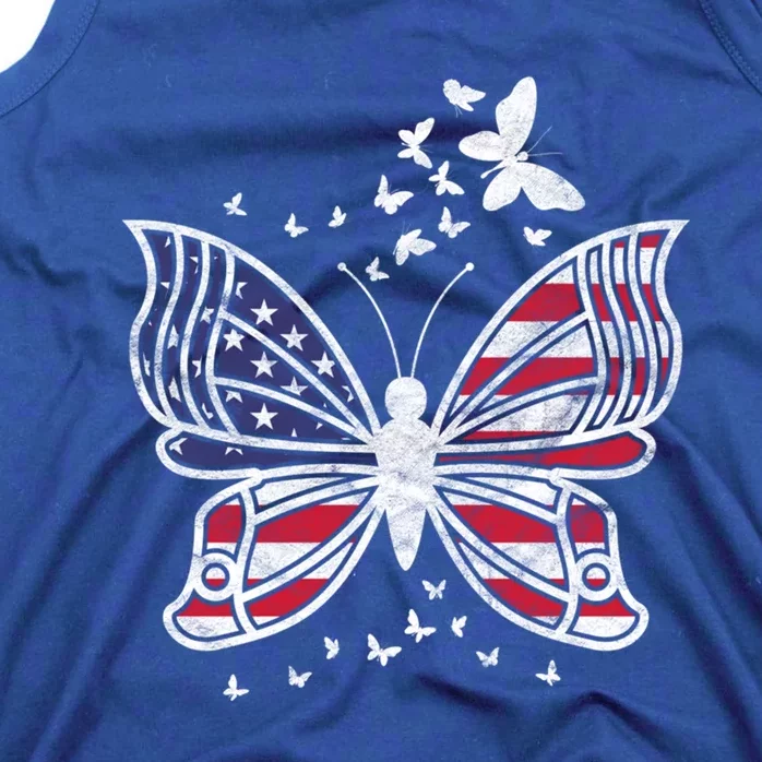 Butterfly Usa American Flag Cute Butterflies Gift Tank Top