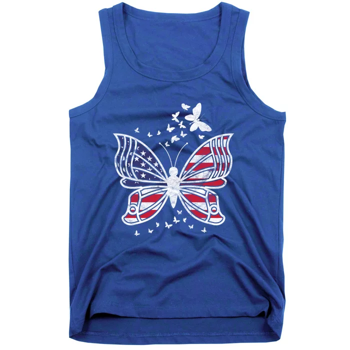 Butterfly Usa American Flag Cute Butterflies Gift Tank Top