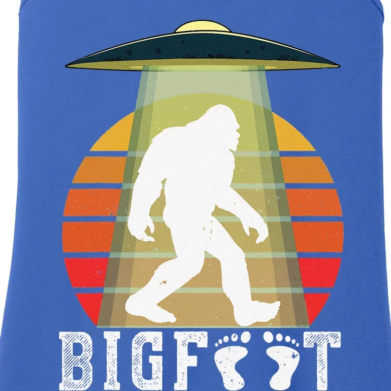 Bigfoot UFO Abduction Funny Sasquatch Halloween Design Idea Ladies Essential Tank