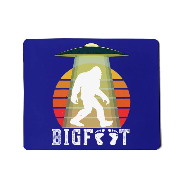 Bigfoot UFO Abduction Funny Sasquatch Halloween Design Idea Mousepad