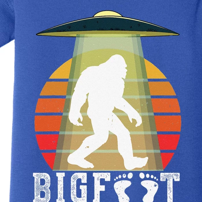 Bigfoot UFO Abduction Funny Sasquatch Halloween Design Idea Baby Bodysuit