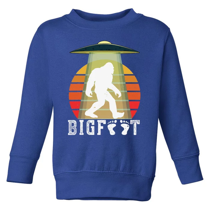 Bigfoot UFO Abduction Funny Sasquatch Halloween Design Idea Toddler Sweatshirt