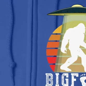 Bigfoot UFO Abduction Funny Sasquatch Halloween Design Idea Full Zip Hoodie