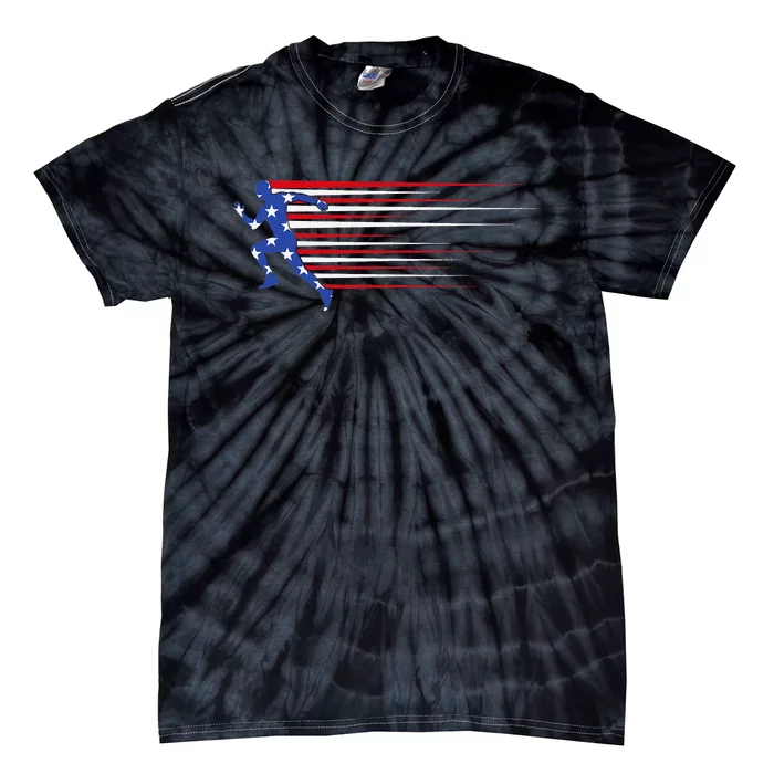 Best USA American Flag Track And Field Gift Team Tie-Dye T-Shirt