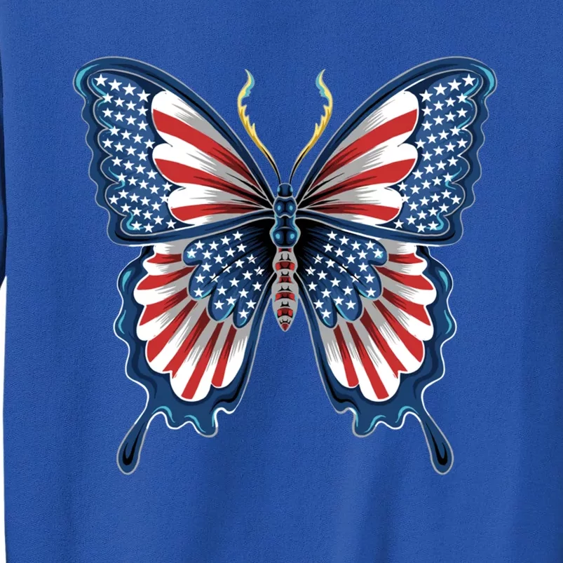 Butterfly Usa American Flag Design Patriotic Insect Lover Funny Gift Sweatshirt