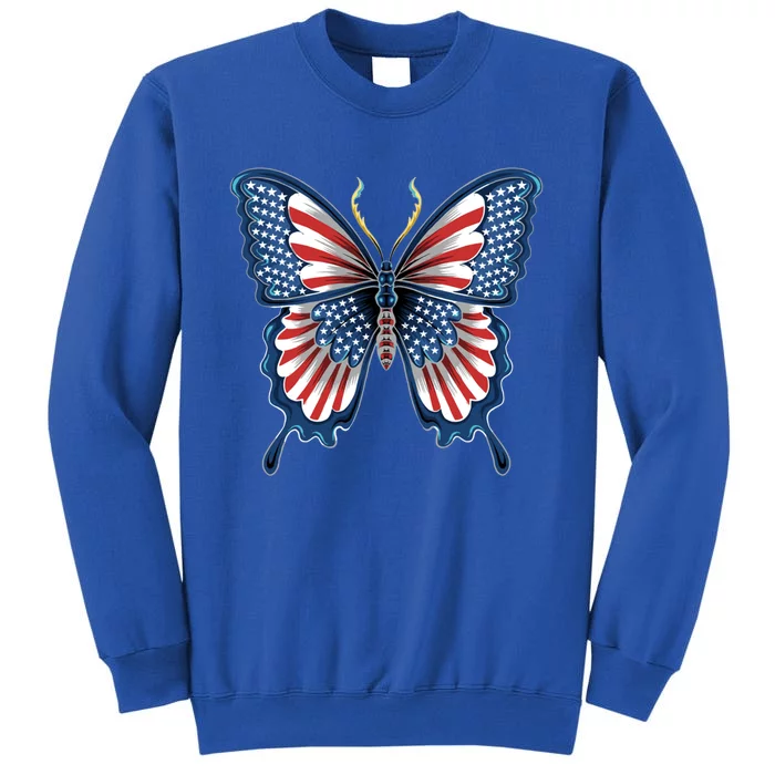 Butterfly Usa American Flag Design Patriotic Insect Lover Funny Gift Sweatshirt