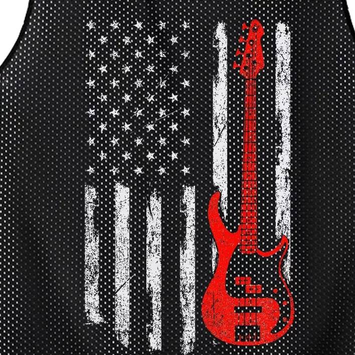 Bassist Usa American Flag Bass Guitar Player Musician Mesh Reversible Basketball Jersey Tank