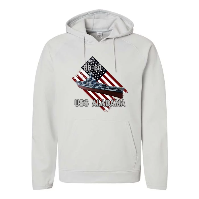 Battleship Uss Alabama Bb60 & Combat Warship Veterans Day Performance Fleece Hoodie