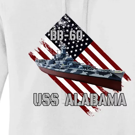 Battleship Uss Alabama Bb60 & Combat Warship Veterans Day Women's Pullover Hoodie