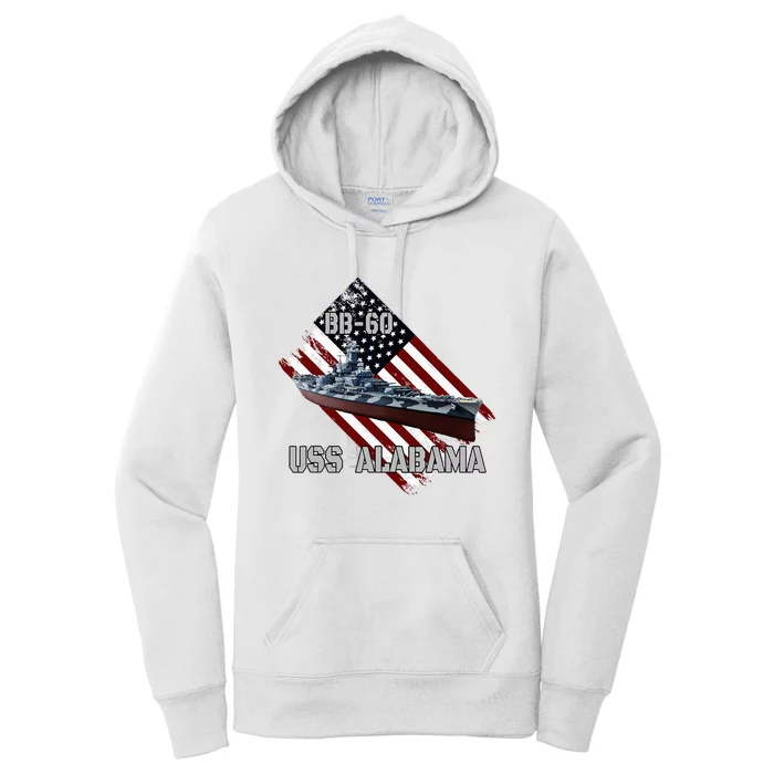 Battleship Uss Alabama Bb60 & Combat Warship Veterans Day Women's Pullover Hoodie