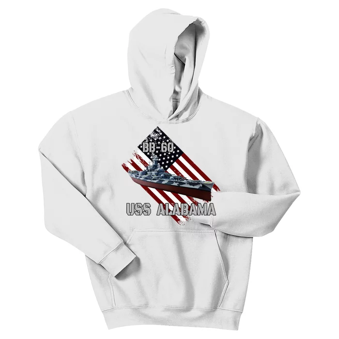 Battleship Uss Alabama Bb60 & Combat Warship Veterans Day Kids Hoodie