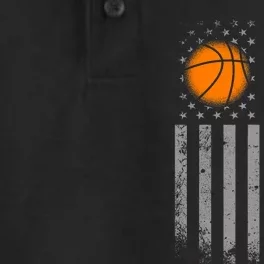 Basketball Usa American Flag Bball Lover Sports Player Dry Zone Grid Performance Polo