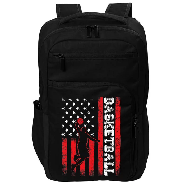 Basketball USA American Flag Sports Lover Athlete Impact Tech Backpack