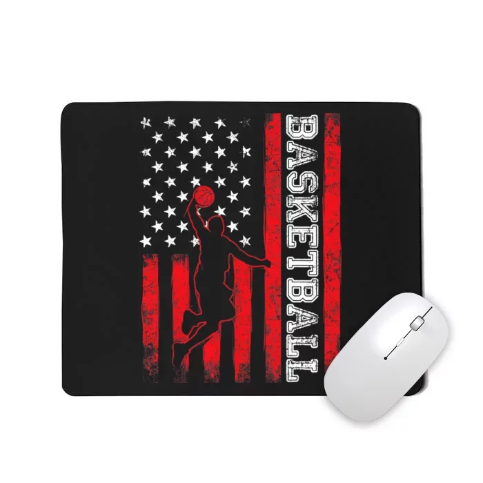 Basketball USA American Flag Sports Lover Athlete Mousepad