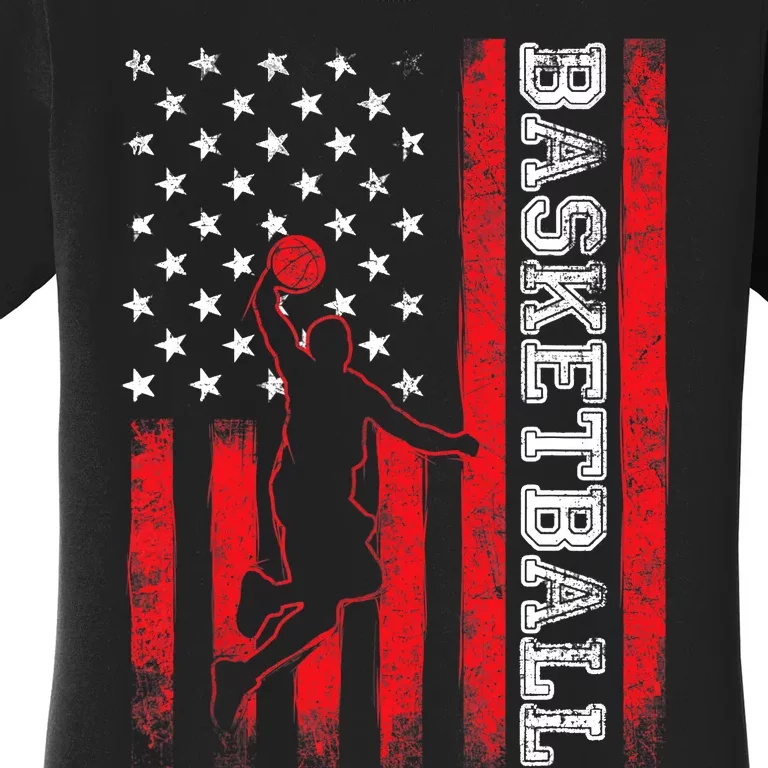 Basketball USA American Flag Sports Lover Athlete Women's T-Shirt