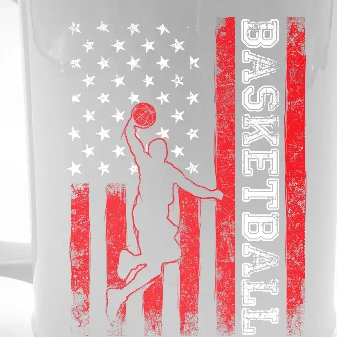 Basketball USA American Flag Sports Lover Athlete Front & Back Beer Stein