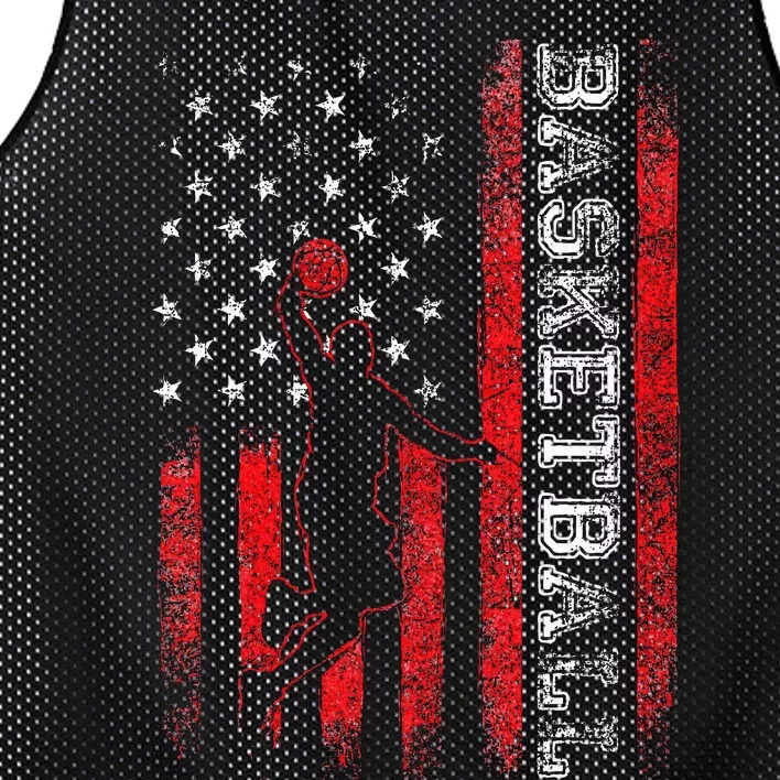 Basketball USA American Flag Sports Lover Athlete Mesh Reversible Basketball Jersey Tank