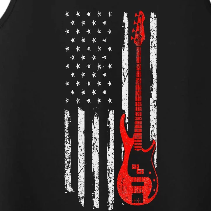 Bassist USA American Flag Bass Guitar Player Musician Performance Tank