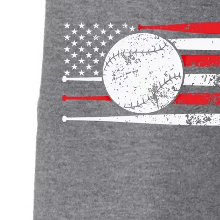 Baseball Usa American Flag Vintage Retro Baseball Meaningful Gift Doggie 3-End Fleece Hoodie