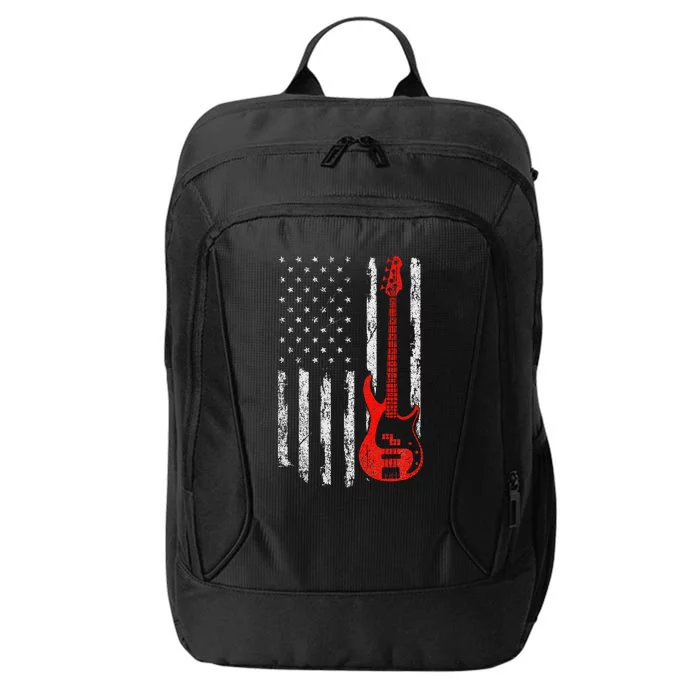 Bassist Usa American Flag Bass Guitar Player Musician City Backpack