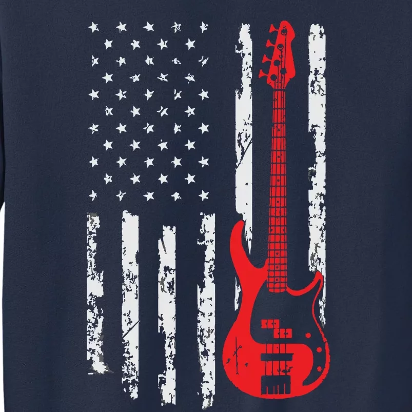 Bassist USA American Flag Bass Guitar Player Musician Sweatshirt