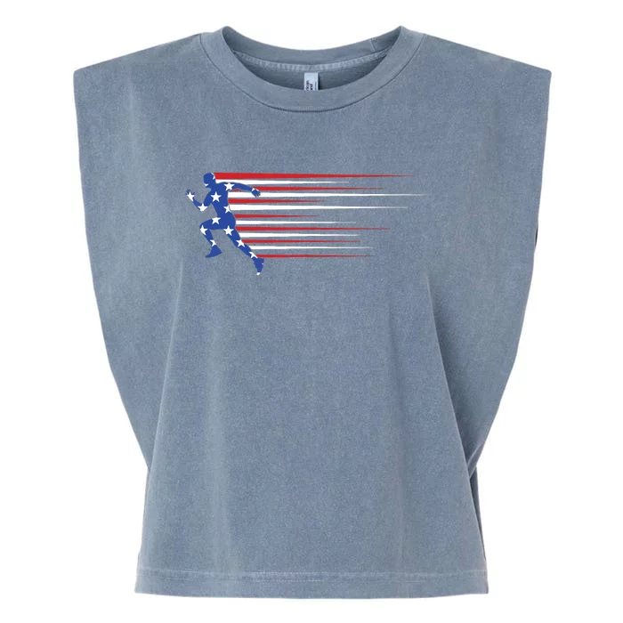 Best Usa American Flag Track And Field Gift Team Women Garment-Dyed Women's Muscle Tee