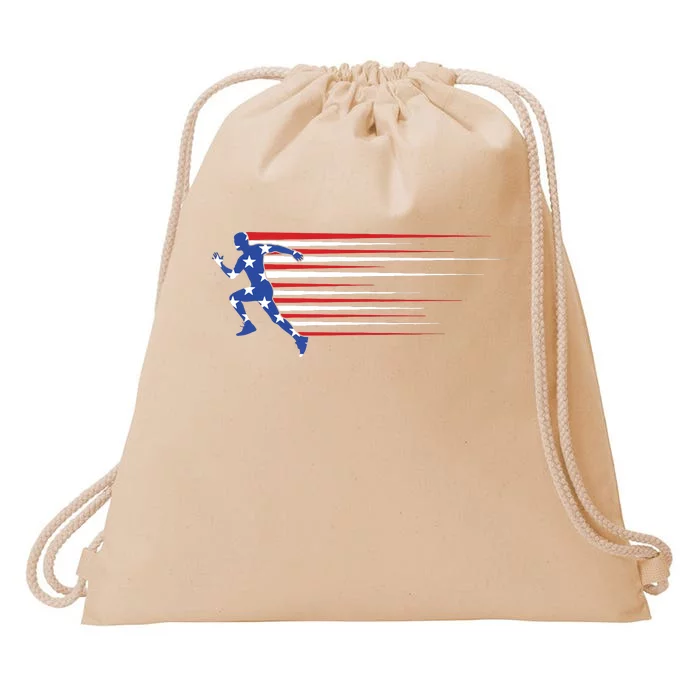 Best Usa American Flag Track And Field Gift Team Women Drawstring Bag