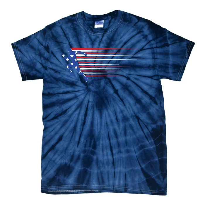 Best Usa American Flag Track And Field Gift Team Women Tie-Dye T-Shirt