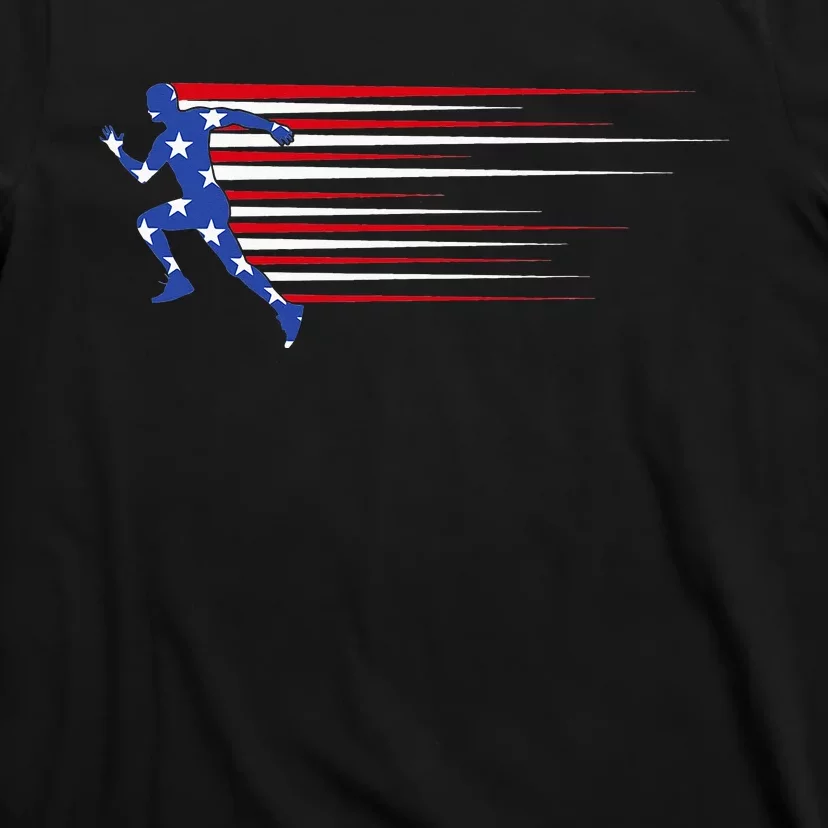 Best USA American Flag Track And Field Gift Team T-Shirt