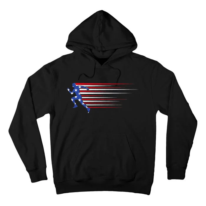 Best USA American Flag Track And Field Gift Team Tall Hoodie