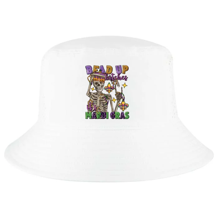 Bead Up Bitches Its Mardi Gras Skeleton Cool Comfort Performance Bucket Hat