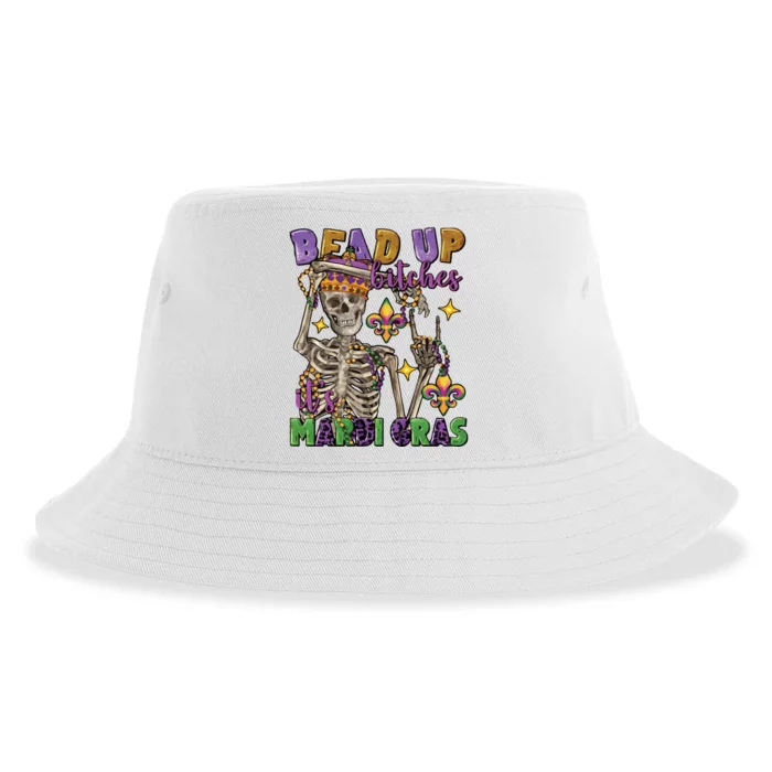 Bead Up Bitches Its Mardi Gras Skeleton Sustainable Bucket Hat