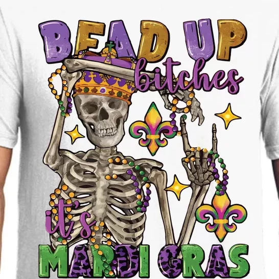 Bead Up Bitches Its Mardi Gras Skeleton Pajama Set