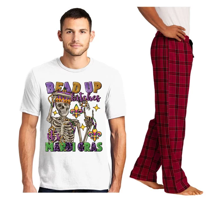 Bead Up Bitches Its Mardi Gras Skeleton Pajama Set