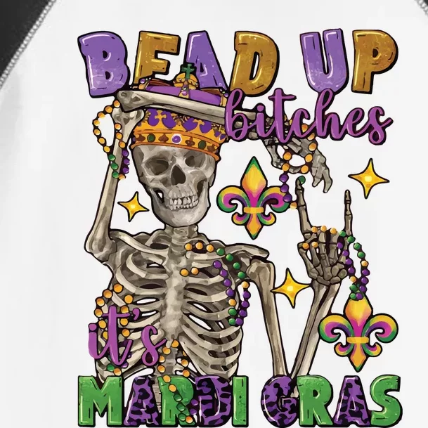 Bead Up Bitches Its Mardi Gras Skeleton Toddler Fine Jersey T-Shirt