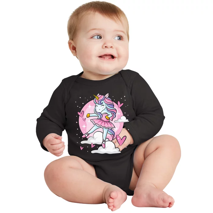 Ballet Unicorn Ballerina Cute Dance Baby Long Sleeve Bodysuit