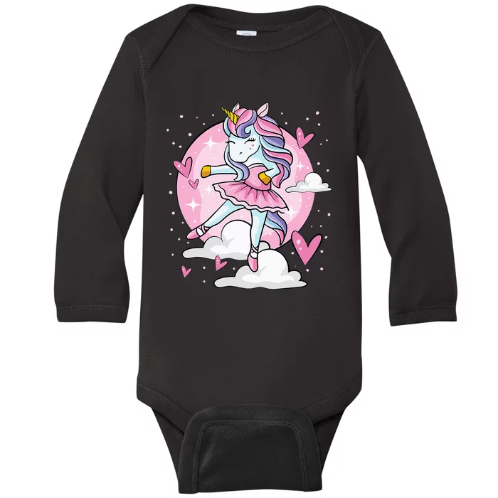 Ballet Unicorn Ballerina Cute Dance Baby Long Sleeve Bodysuit